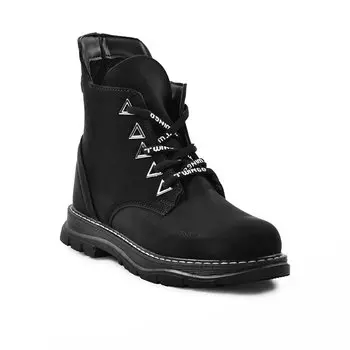 7350 Черные женские ботинки из нубука Ayakmod