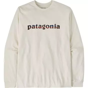 73 логотип текстовый лонгслив ответственный Patagonia, белый