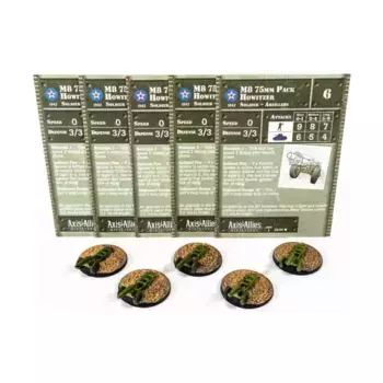 75-мм ранцевая гаубица M8 (C) — 5 шт., Axis & Allies - Collectible Miniatures Game - North Africa 1940-1943 Singles