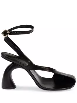 76 мм асимметричные кожаные сандалии DRIES VAN NOTEN, черный