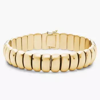 7,5-дюймовый большой куполообразный браслет из 14-каратного желтого золота (13,5 мм) Blue Nile