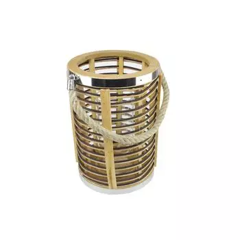 7,5-дюймовый шикарный цилиндрический подсвечник из ротанга с джутовой ручкой