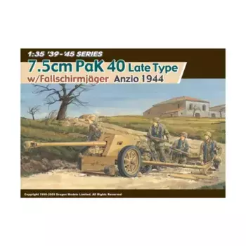 7,5-см ПАК 40 с артиллерийским расчетом Fallschirmjager, Dragon Models - '39 to '45 Series - Germany (1:35)
