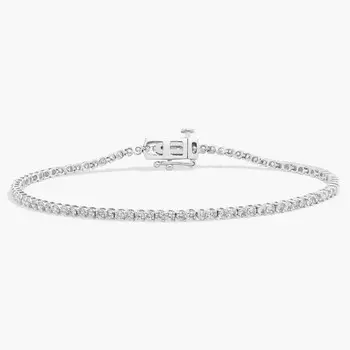 7-дюймовый теннисный браслет с двумя бриллиантами из платины (2 карата, Tw. - HI / SI1-SI2) Blue Nile