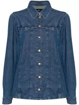 7 For All Mankind джинсовая рубашка в стиле вестерн, синий
