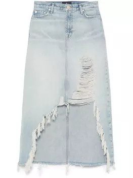 7 For All Mankind джинсовая юбка миди, синий