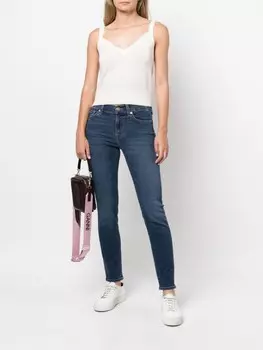 7 For All Mankind джинсы скинни с заниженной талией, синий