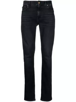 7 For All Mankind джинсы скинни средней посадки, черный