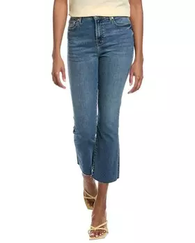 7 For All Mankind Felicity Джинсы с высокой талией и облегающими штанинами, синий