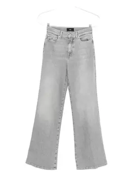 7 For All Mankind Lotta джинсы с высокой талией и широкими штанинами, серый
