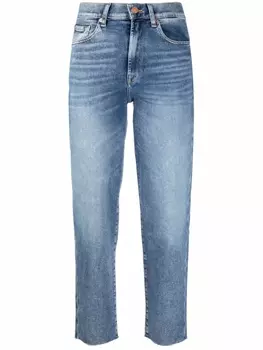 7 For All Mankind прямые джинсы Malia с завышенной талией, синий