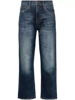 7 For All Mankind прямые джинсы с завышенной талией, синий