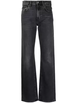 7 For All Mankind прямые джинсы средней посадки, черный