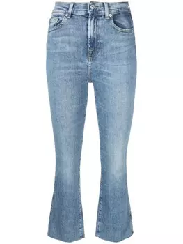 7 For All Mankind расклешенные укороченные джинсы, синий
