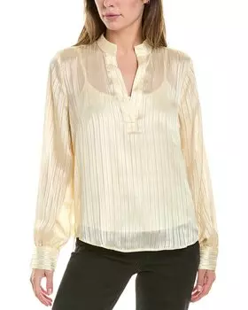 7 For All Mankind Тканый праздничный топ, золотой