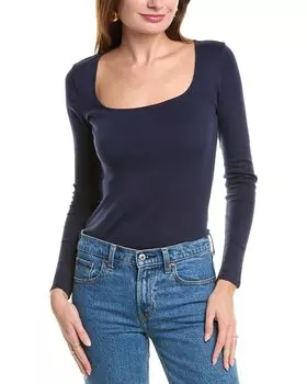 7 For All Mankind Топ с квадратным вырезом, черный