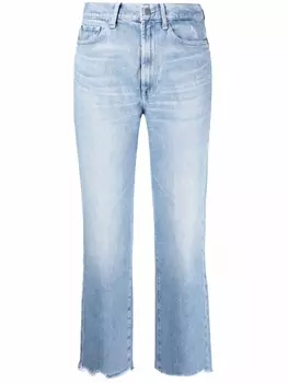 7 For All Mankind укороченные джинсы Logan с завышенной талией, синий