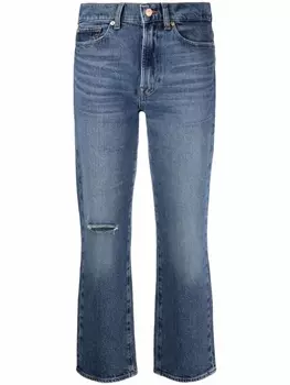 7 For All Mankind укороченные джинсы Logan с завышенной талией, синий