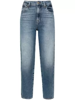7 For All Mankind укороченные джинсы Malia с завышенной талией, синий