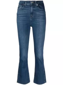 7 For All Mankind укороченные джинсы с завышенной талией, синий