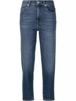 7 For All Mankind укороченные джинсы скинни, синий