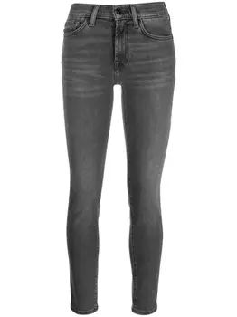 7 For All Mankind укороченные джинсы скинни средней посадки, черный
