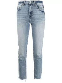 7 For All Mankind укороченные джинсы средней посадки, синий
