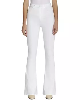 7 For All Mankind Ультравысокая талия Узкие расклешенные чистые белые джинсы