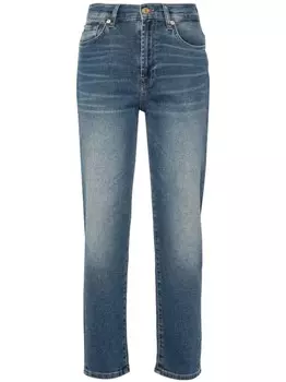 7 For All Mankind зауженные брюки Malia с завышенной талией, синий