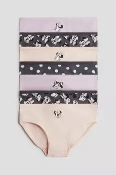 7 пачек хлопковых трусов H&M, розовый