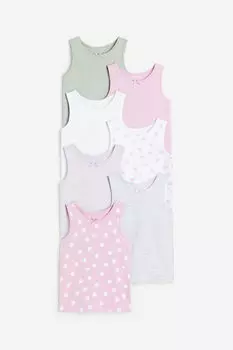 7 пар хлопковых топов-жилетов H&M, зеленый
