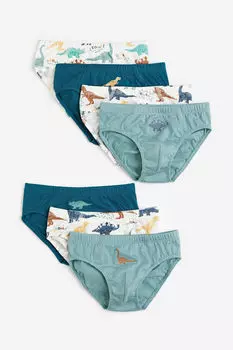 7 пар хлопковых трусов для мальчика H&M, бирюзовый