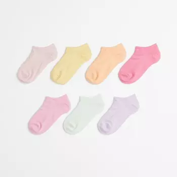 7 пар коротких носков H&M, желтый/розовый