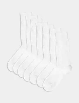 7 пар носков Cool & Fresh с высоким содержанием хлопка Marks & Spencer, белый