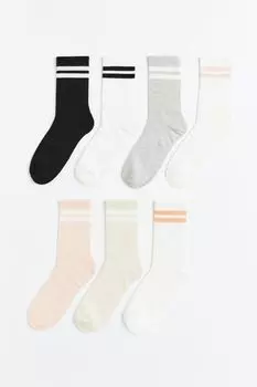 7 пар носков H&amp;M, белый/полосатый