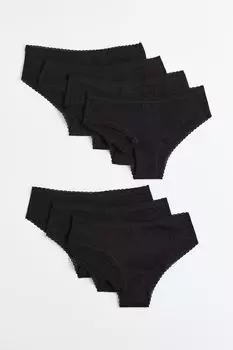 7 пар трусиков-хипстеров из хлопка H&amp;M, черный