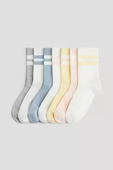 7 упаковок носков H&M, желтый