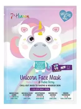 7th Heaven Unicorn Face Mask Успокаивающая и питательная маска для лица Yuzu Fruit Dubia Berry