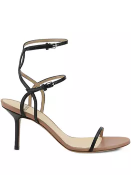 80-миллиметровые кожаные сандалии Francesco Russo, черный