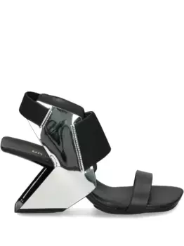 80-миллиметровые кожаные сандалии United Nude, серебяный