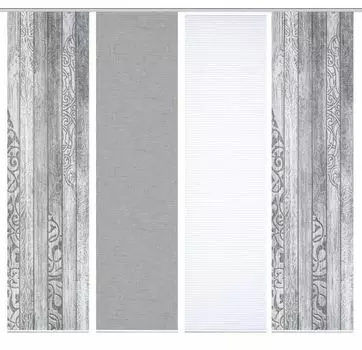 84048 Раздвижная штора LEGNO, переработанный полиэстер, имитация бамбука, 245x60 см HOME in green, серый