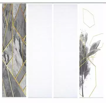 84058 | Раздвижная штора SIGNUM из переработанного полиэстера, имитация бамбука, 245x60 HOME in green, серый