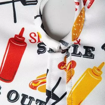 84-дюймовая бело-желтая прямоугольная уличная скатерть на тему барбекю с застежкой-молнией