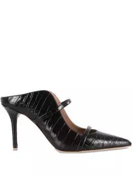 85-миллиметровые туфли Maureen с острым носком и эффектом крокодила Malone Souliers, черный