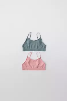 8-14 лет/набор из двух бесшовных топов ZARA, разноцветный