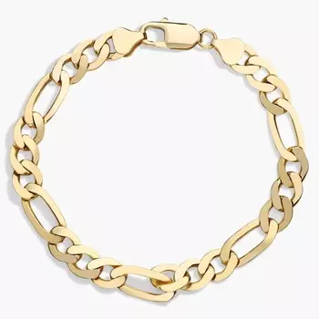 8-дюймовый мужской браслет-цепочка Figaro из 14-каратного желтого золота (7,5 мм) Blue Nile