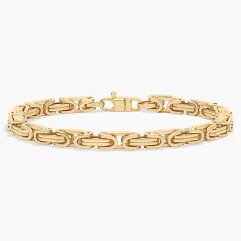 8-дюймовый мужской византийский браслет-цепочка из 14-каратного желтого золота (5 мм) Blue Nile