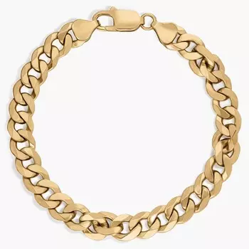 8-дюймовый плоский скошенный браслет-цепочка из желтого золота 14 карат (8 мм) Blue Nile