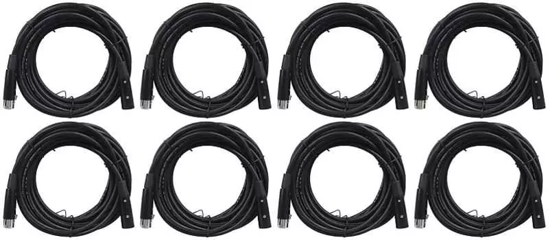 8 Rockville RDX5M25 25-футовые 5-контактные штыревые и гнездовые кабели освещения DMX, 100% медь (8) RDX5M25