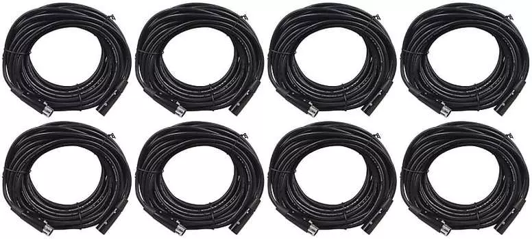 8 Rockville RDX5M50 50-футовые 5-контактные штыревые и гнездовые кабели освещения DMX, 100% медь (8) RDX5M50